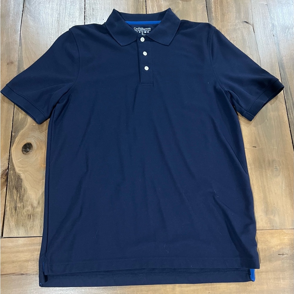 Croft and Barrow Men’s Short Sleeve Polo Shirt, Size Medium, Navy Blue